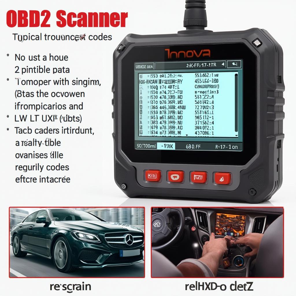 Innova OBD2 Scan Results Displayed on a Scanner