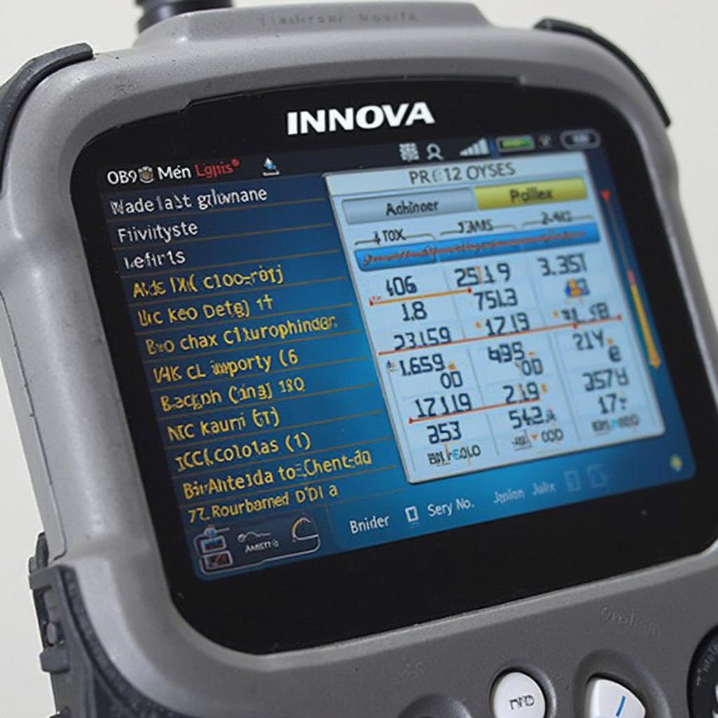 Innova OBD2 Scan Tool Displaying Diagnostic Trouble Codes