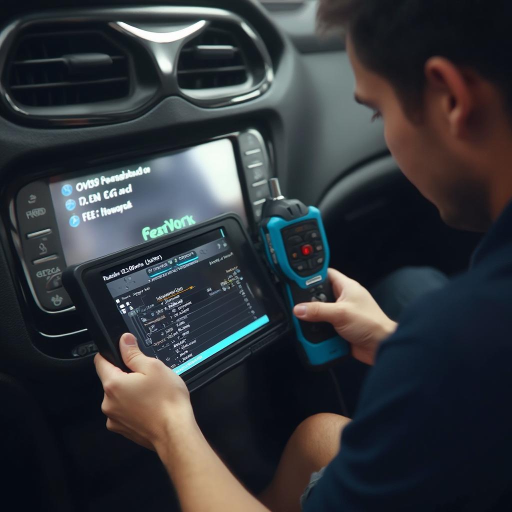 Innova OBD2 Scanner in Use