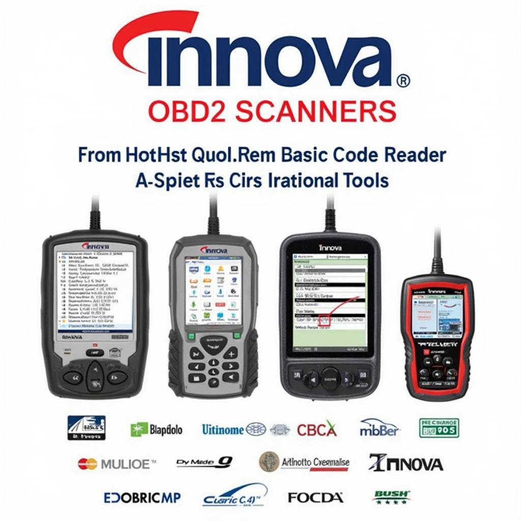 Variety of Innova OBD2 Scanners Displayed