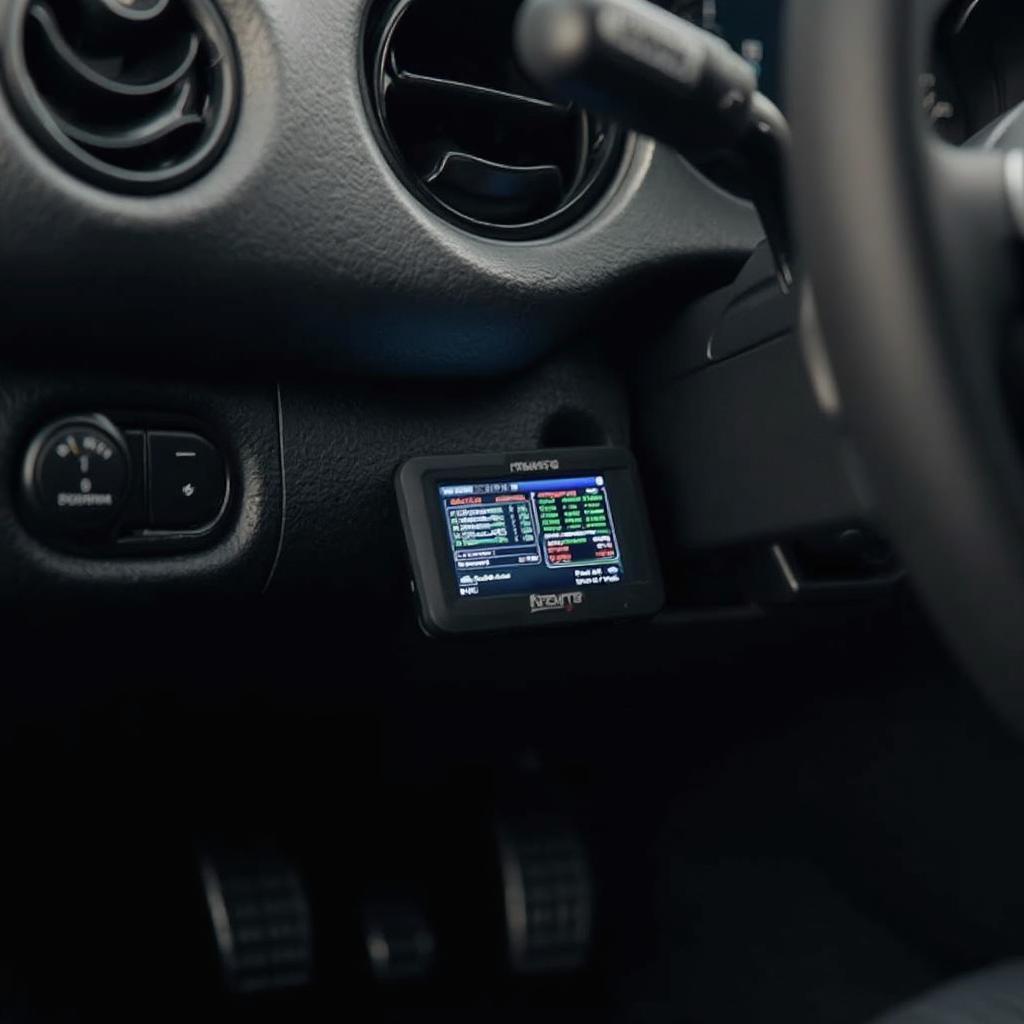 Innovate LM2 OBD2 connected to a car's OBD2 port