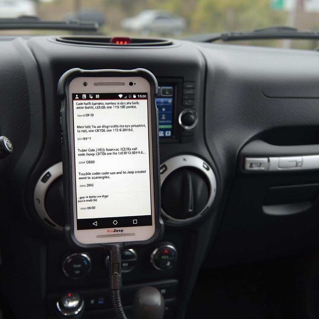 Interpreting OBD2 Trouble Codes on an Android App for a Jeep