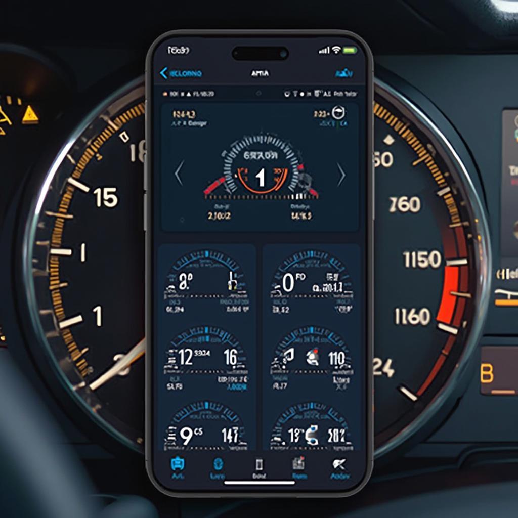 iOS OBD2 App WiFi Dashboard Display