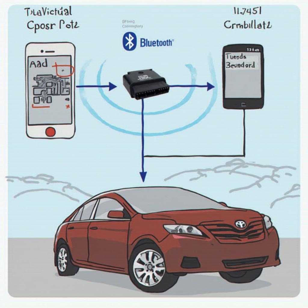 iPhone Camry 2013 Bluetooth OBD2 Connection Diagram