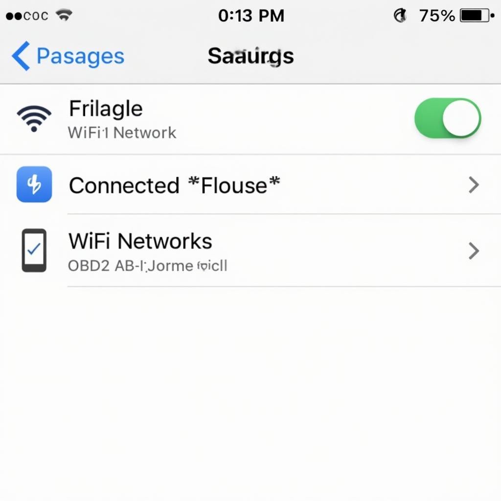 iPhone Connected to OBD2 Wifi Network