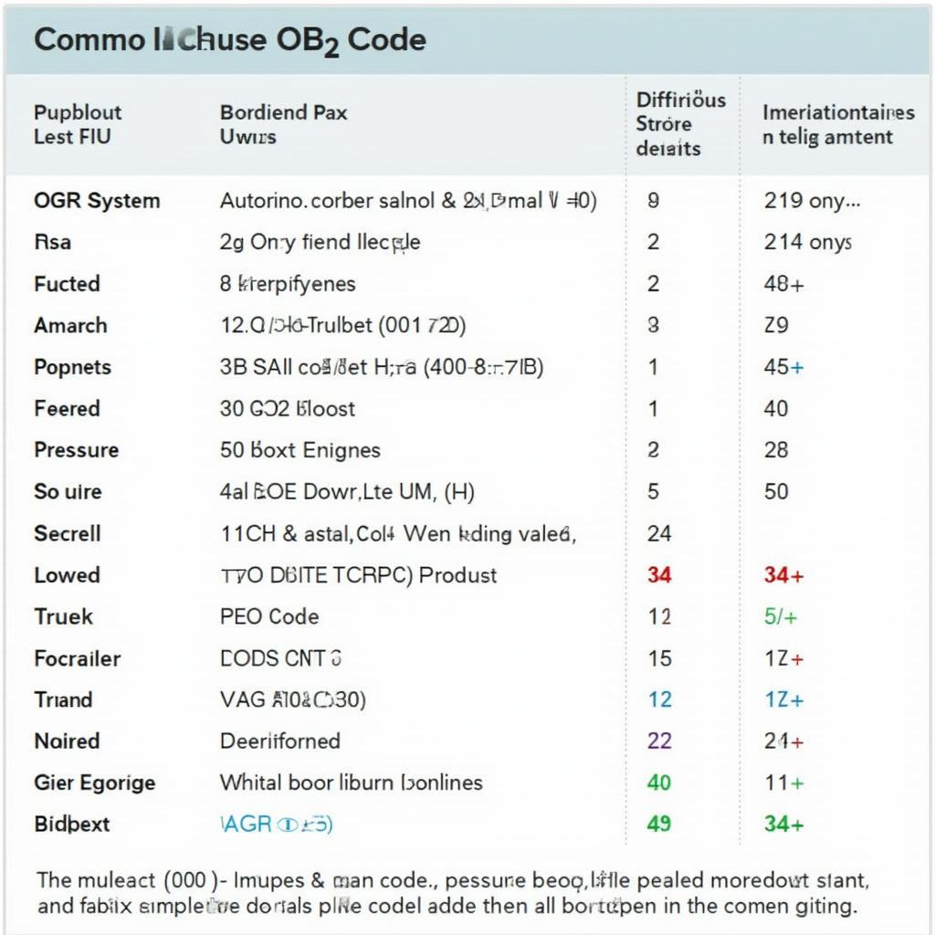 Iveco OBD2 Code Definitions