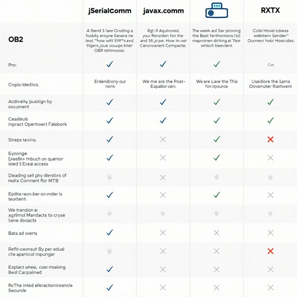 Java OBD2 Library Comparison Table