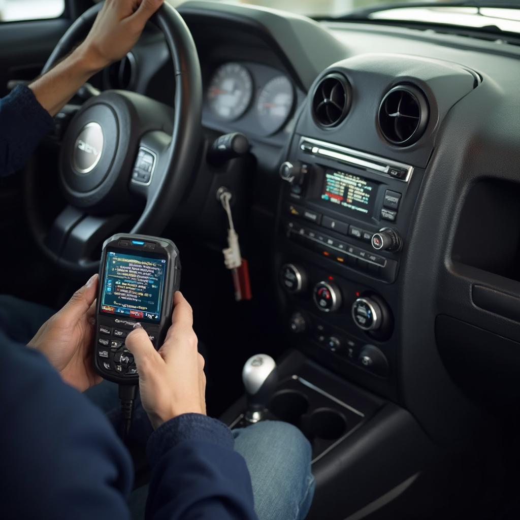 Jeep Patriot OBD2 Scanner in Use