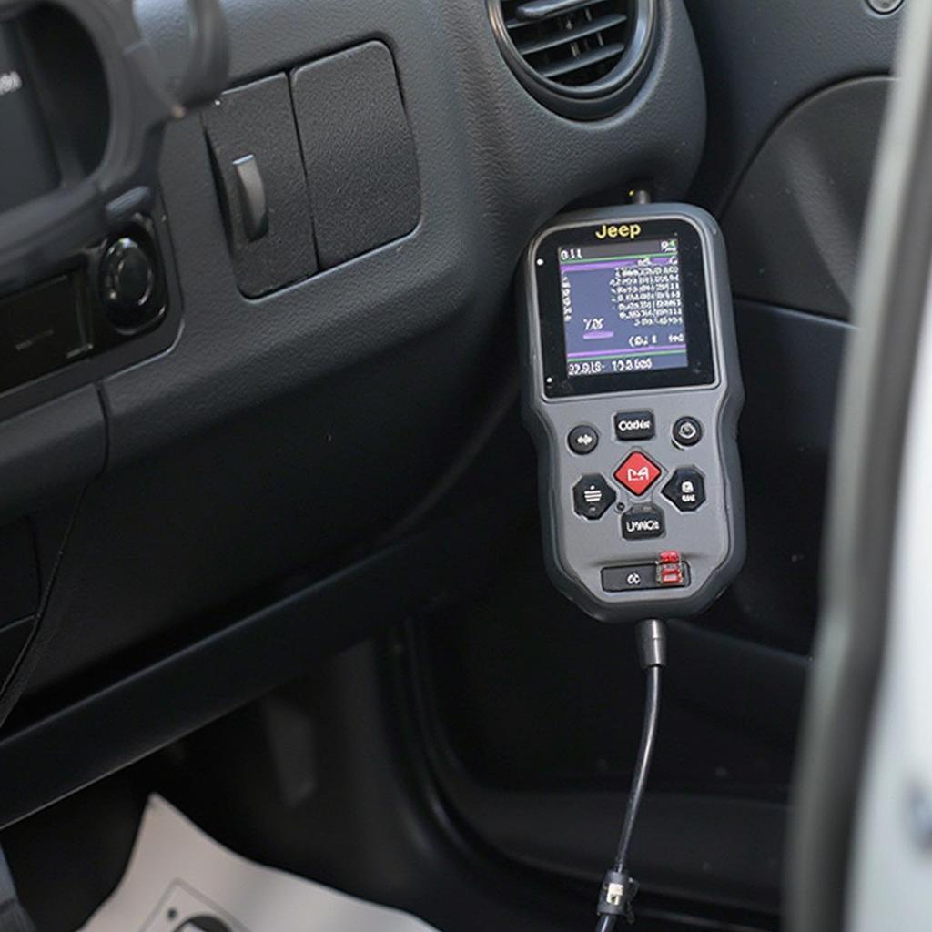 OBD2 Scanner Connected to a Jeep Patriot