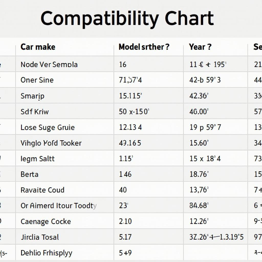 Kobra OBD2 Reader Compatibility Chart