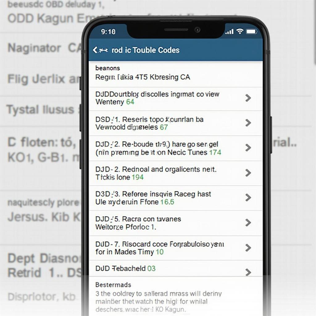 Kobra OBD2 Reader Displaying Diagnostic Trouble Codes