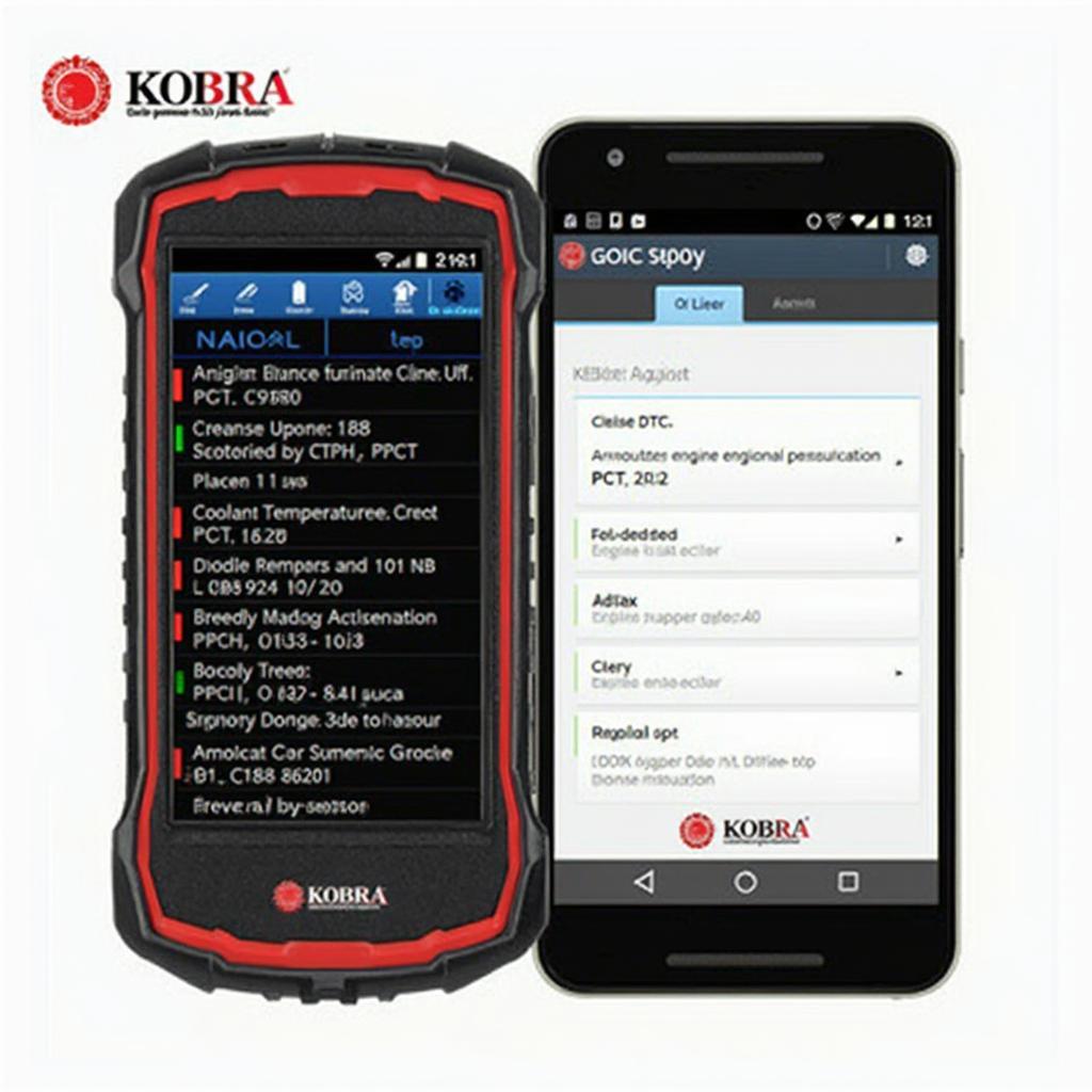 Kobra OBD2 Scanner App Interface on Smartphone