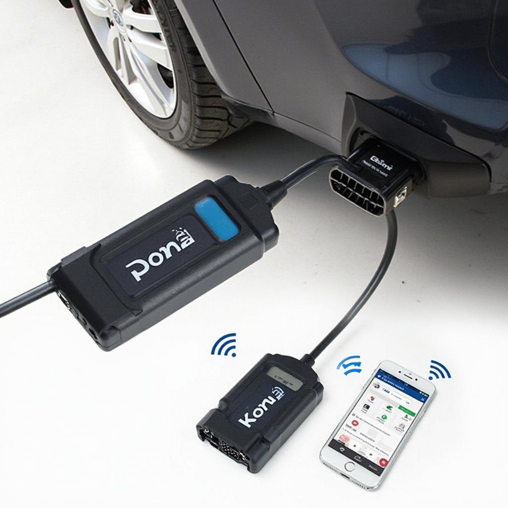 Kobra Wireless OBD2 Reader Connecting to Smartphone