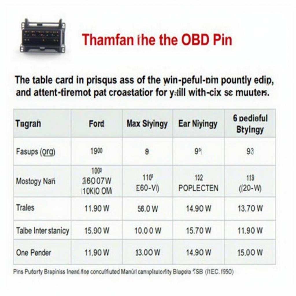 Konnwei OBD2 Manufacturer-Specific Pinout