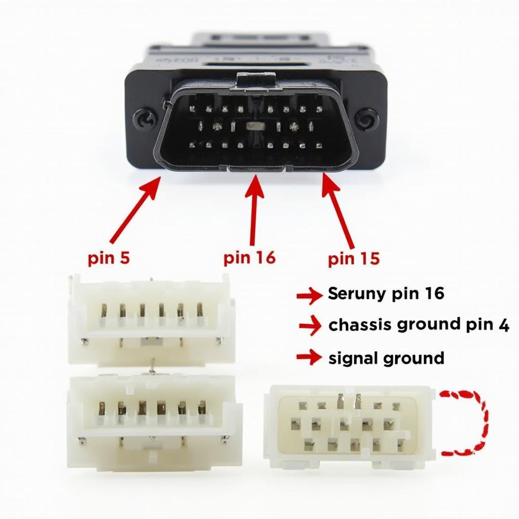 Konnwei OBD2 Power and Ground Pin Locations