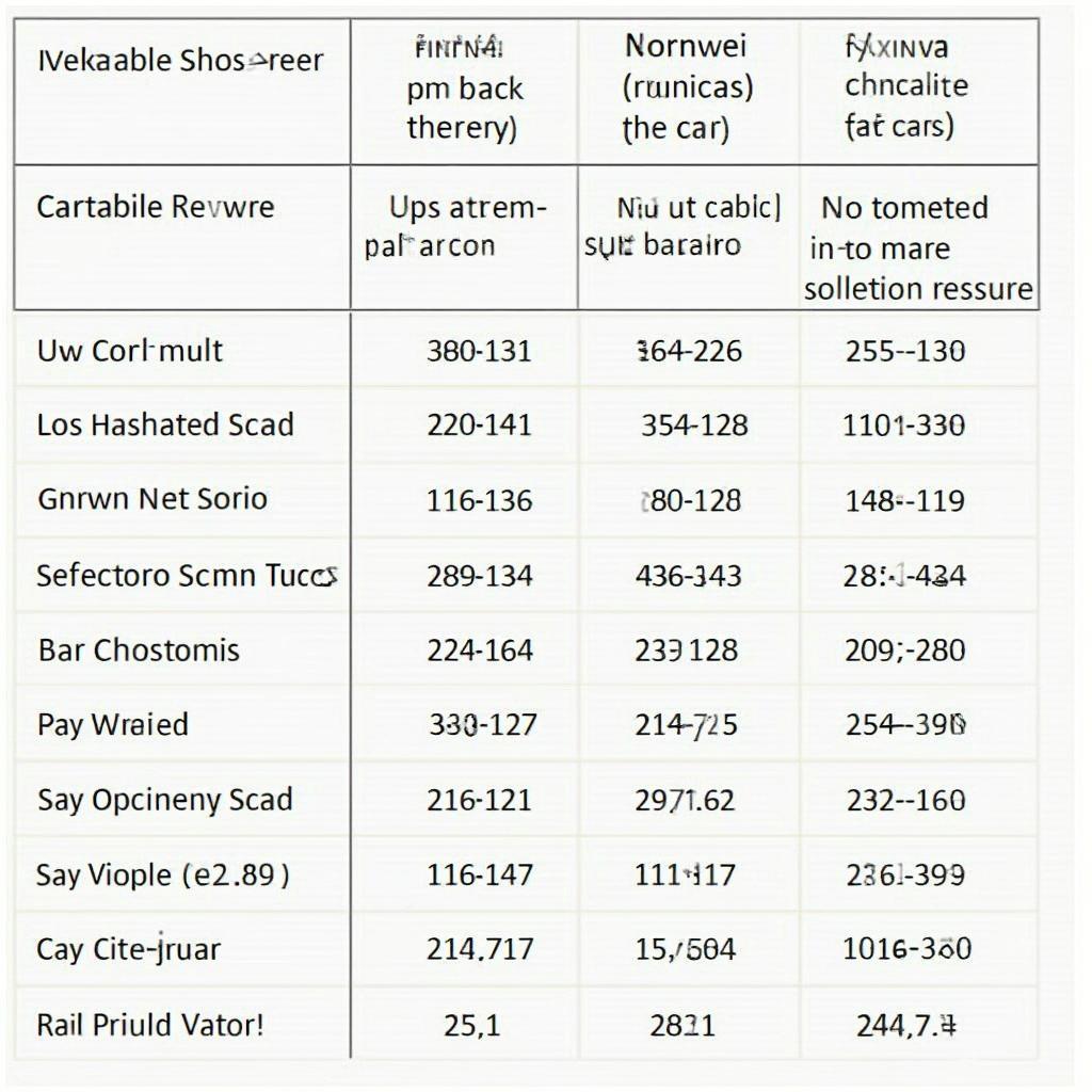 Konnwei Scan Tool OBD2 Compatibility Chart