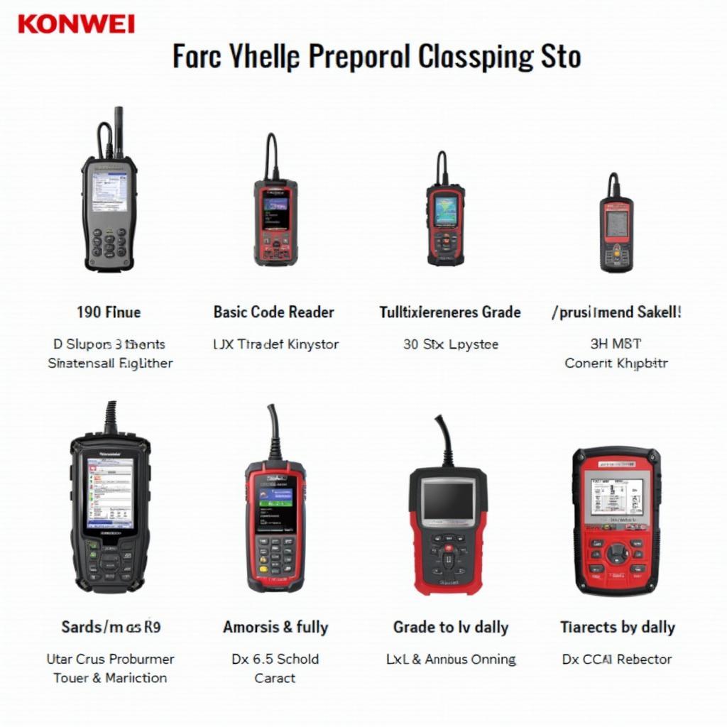 Types of Konnwei Scan Tools