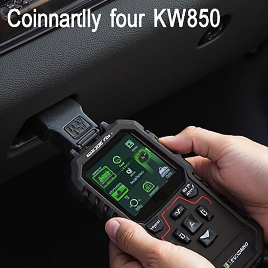 KW850 OBD2 Scanner Connected to a Car's OBD2 Port