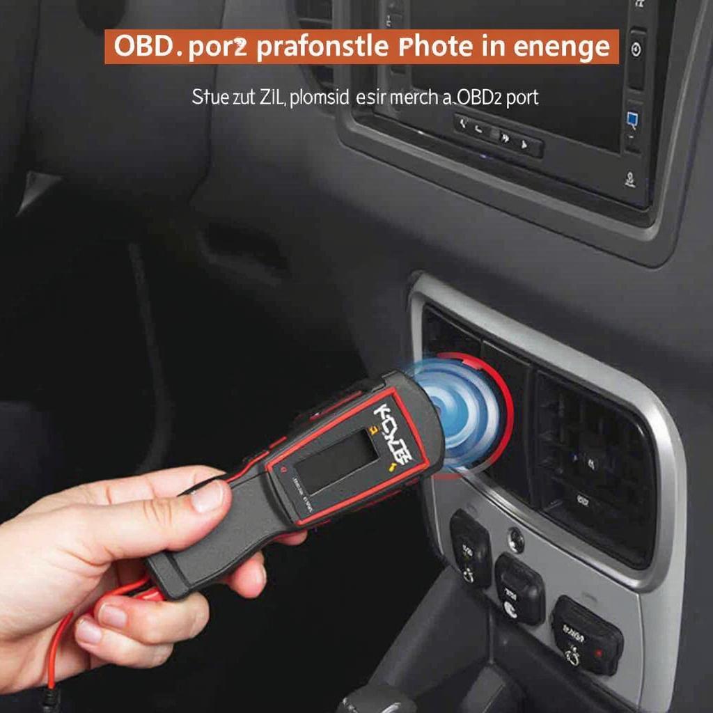 KZYEE KC201 OBD2 Scanner Connected to a Car's OBD2 Port