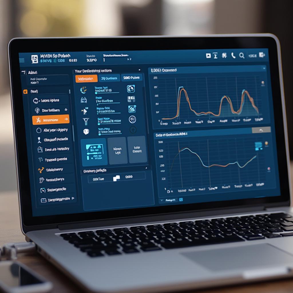 Laptop displaying OBD2 software interface