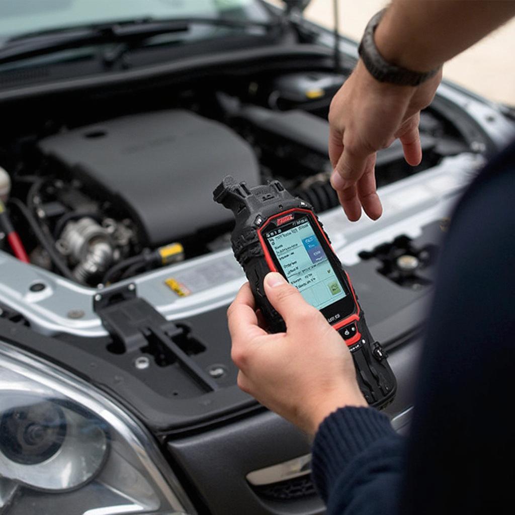 Launch Creader 3001 OBD2 Scanner in Use