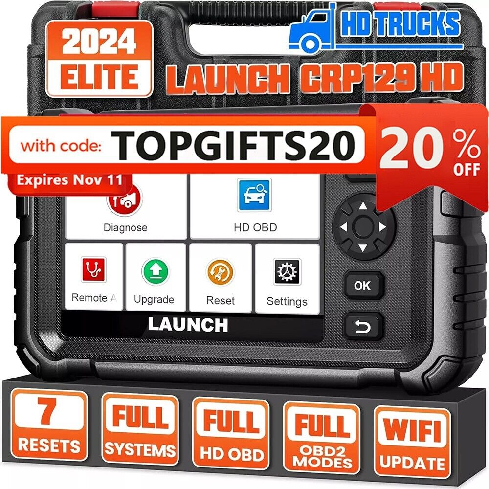 LAUNCH CRP129 HD Diesel Heavy Duty Truck OBD2 Scanner All System Diagnostic Tool