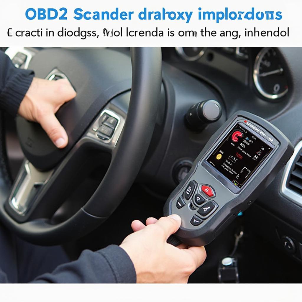 Launch Tech OBD2 Scanner in Use