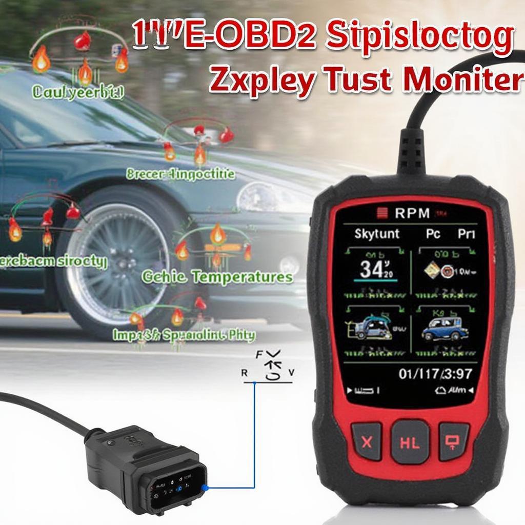 Live data displayed on an OBD2 scanner screen