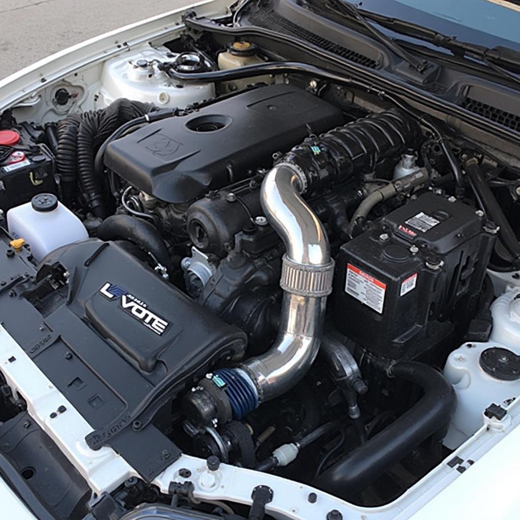 LS VTEC Engine Bay with OBD2 GSR Harness Installed