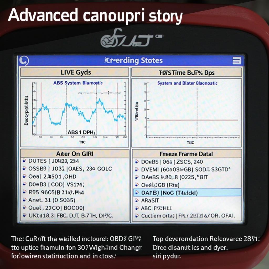 Lufi OBD2 scanner screen displaying advanced diagnostic features