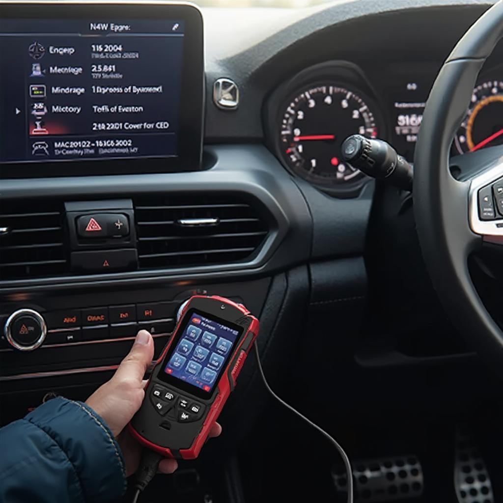 Magideal OBD2 Scanner Connected to a Car's OBD2 Port