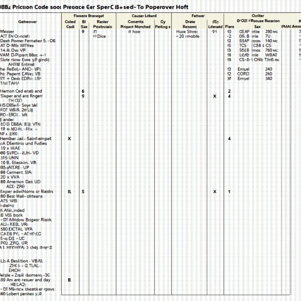 Mazda OBD2 Code Chart