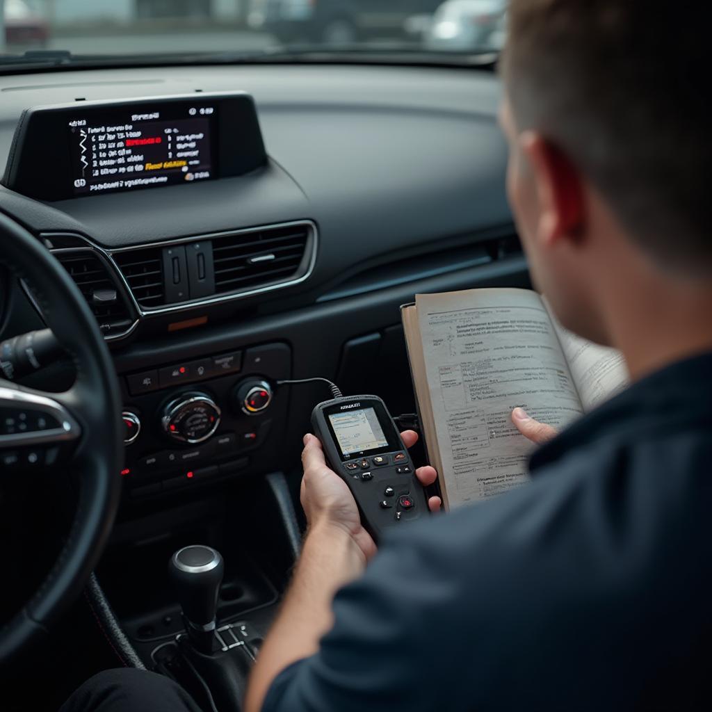 Mazda OBD2 Code Reader in Action