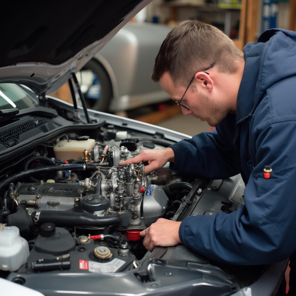 Mechanic Checking Car Idle