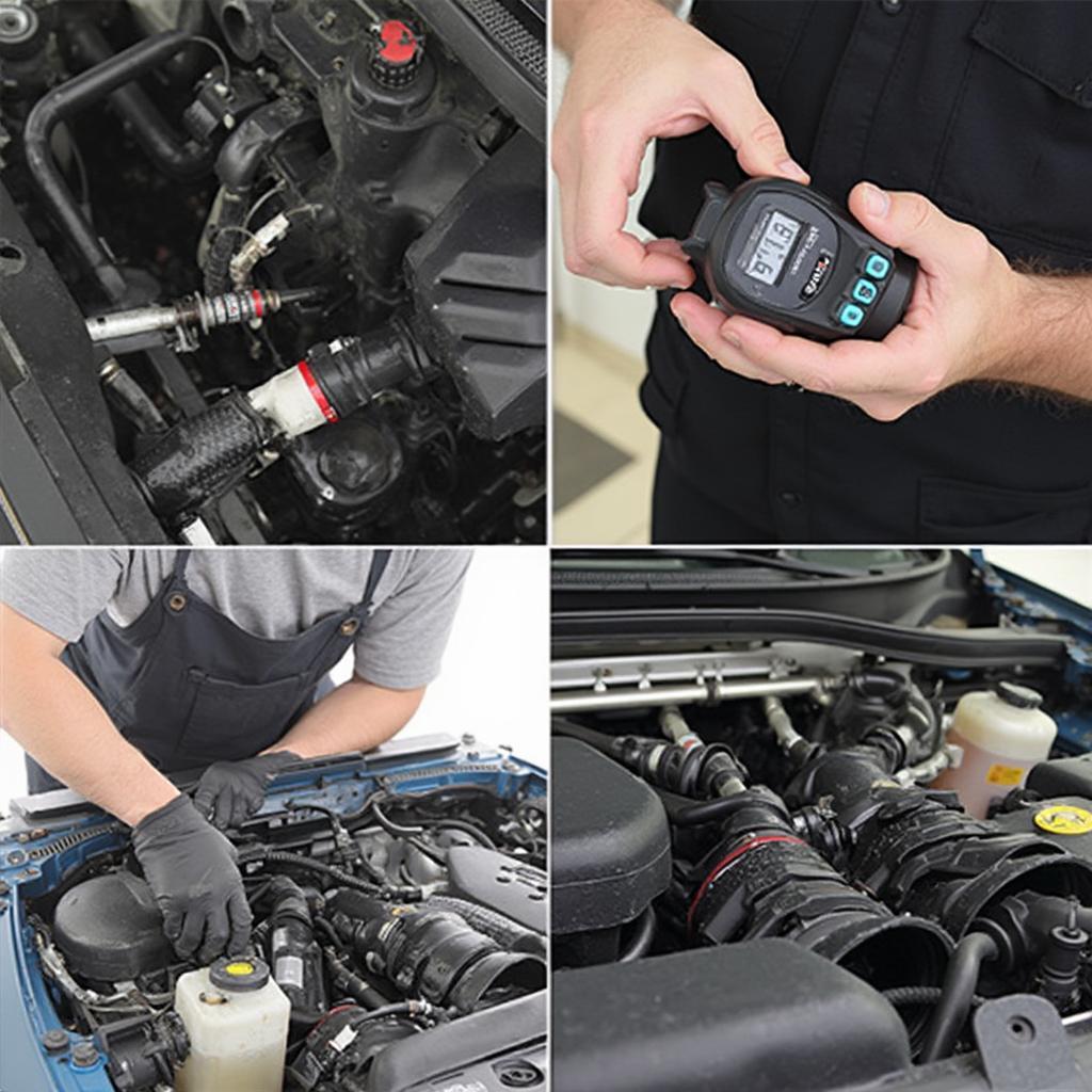 Mechanic Checking Engine Components