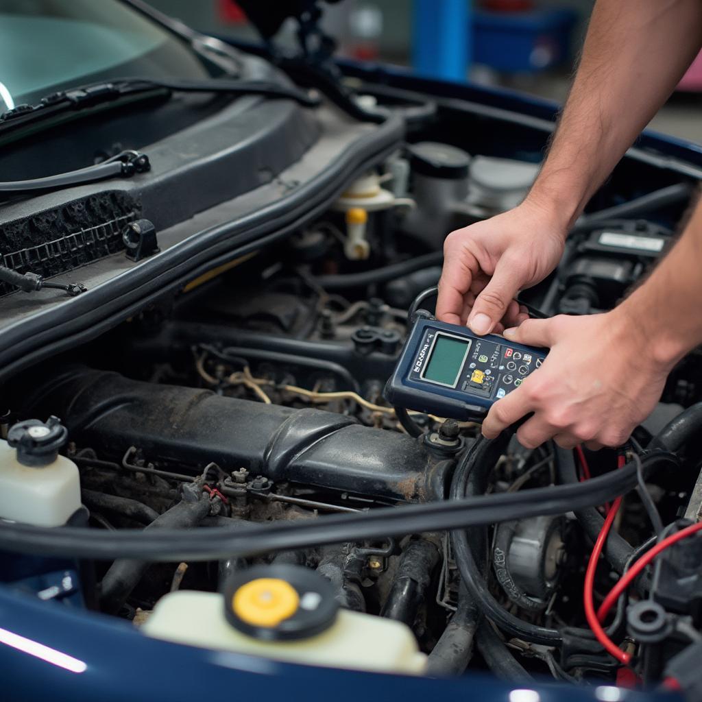 Mechanic Diagnosing a 1995 Firebird Engine