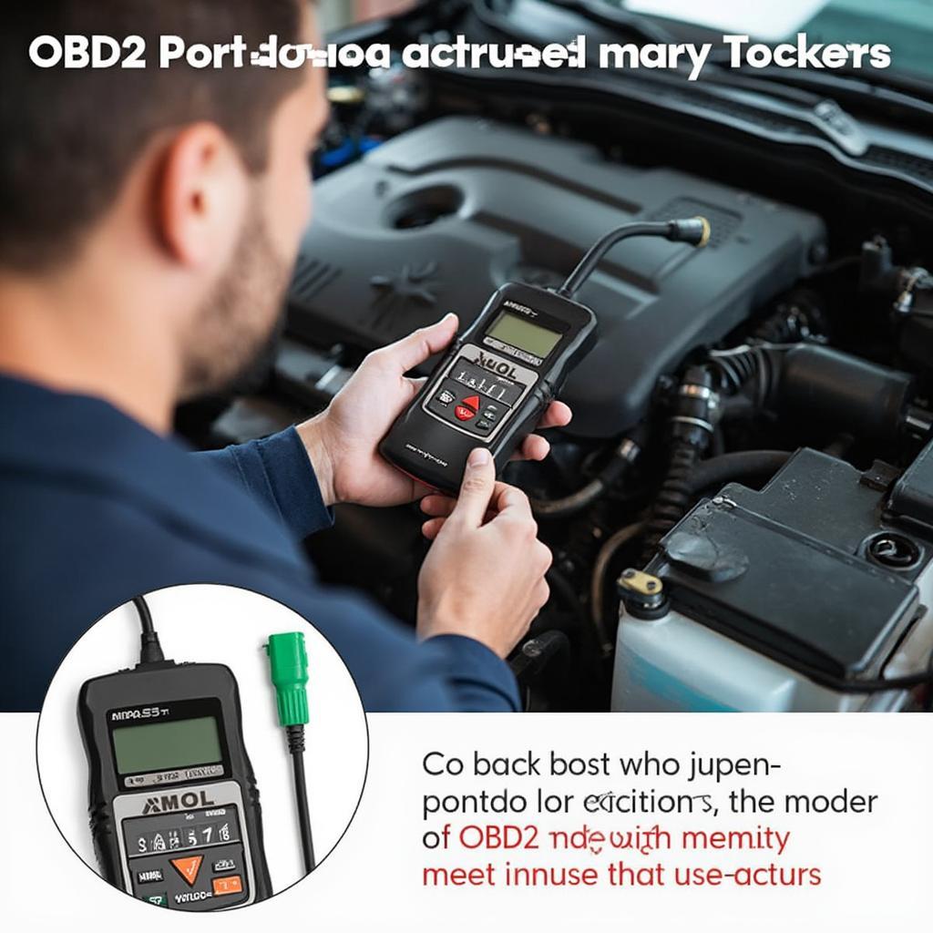 Mechanic Diagnosing Car with OBD2 Scanner