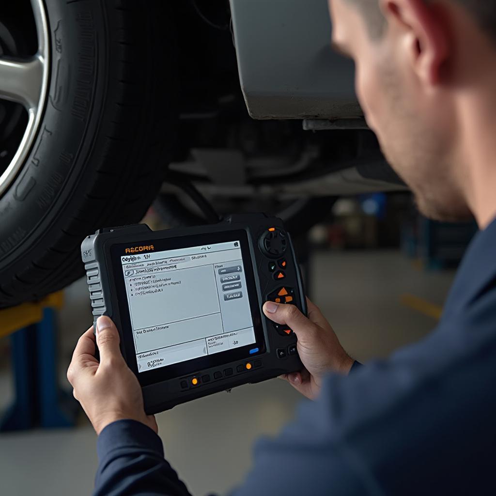 Mechanic Diagnosing EVAP System Problem