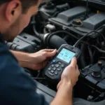 Mechanic Diagnosing OBD2 Port Issue in a 1997 Buick Skylark