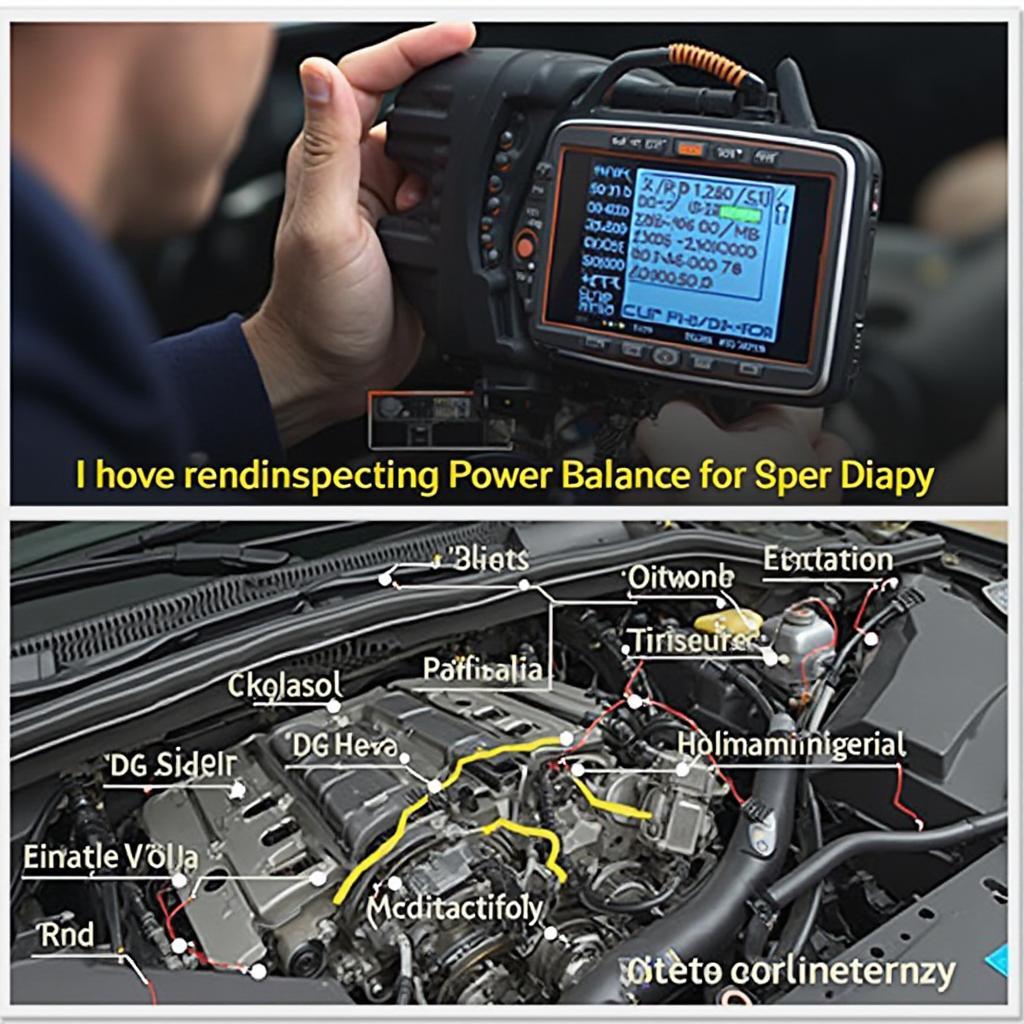 Mechanic Diagnosing Power Balance Issue using OBD2 Scanner