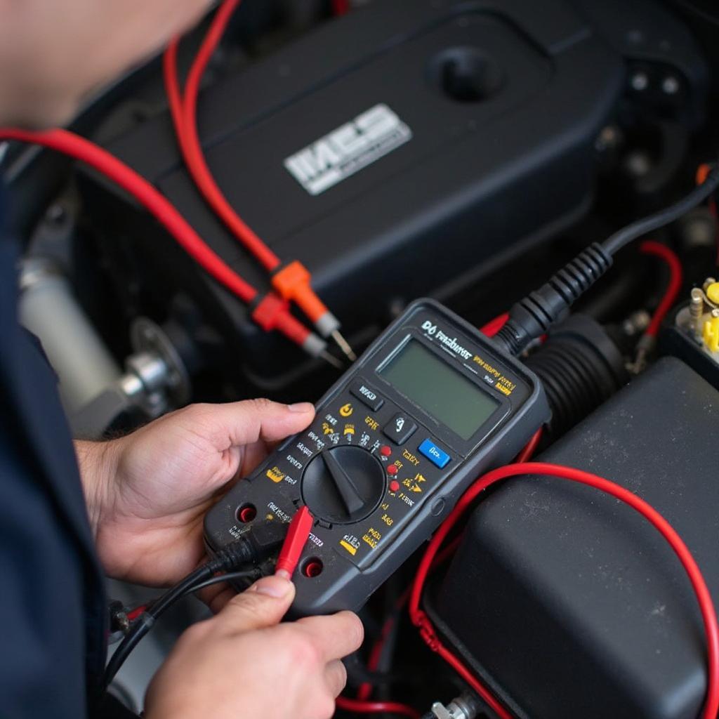 Mechanic Inspecting OBD2 Port Wiring