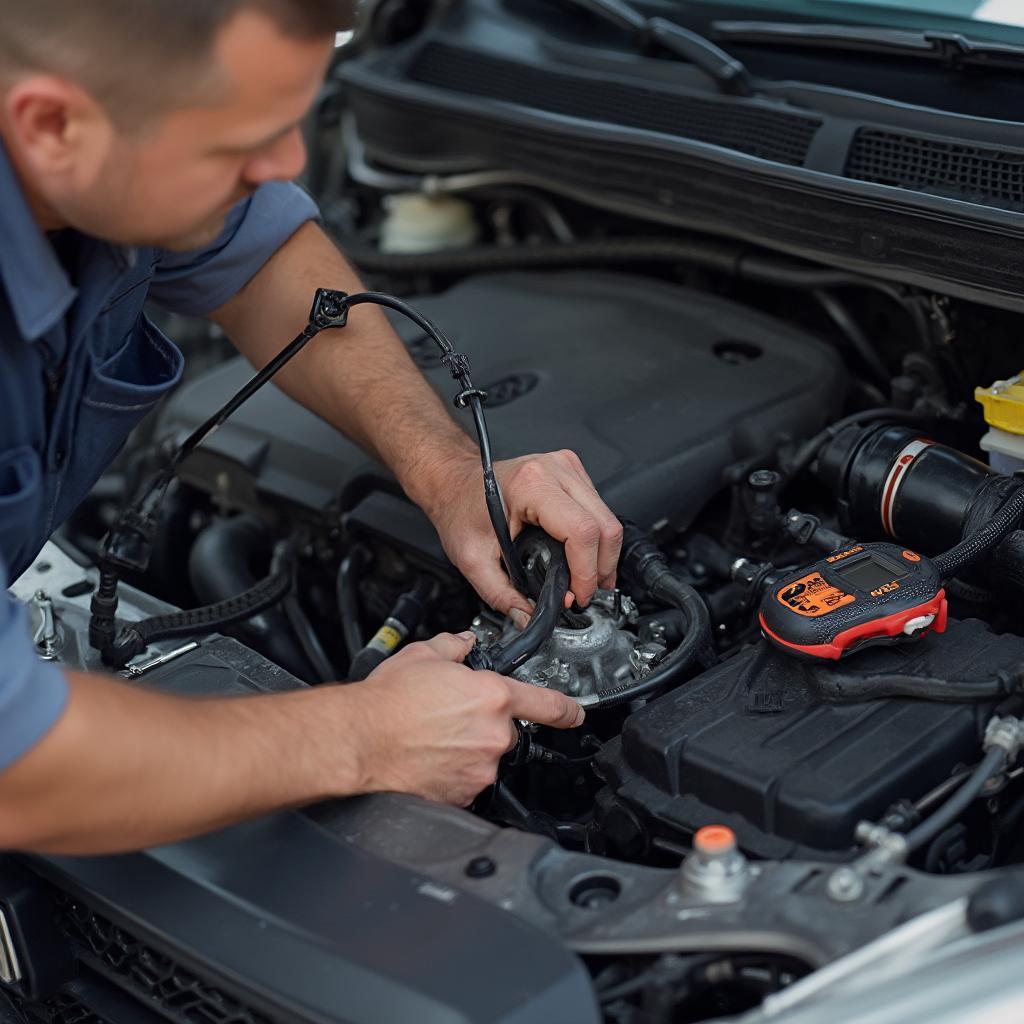 Mechanic Repairing Dodge Oxygen Sensor Based on OBD2 Code