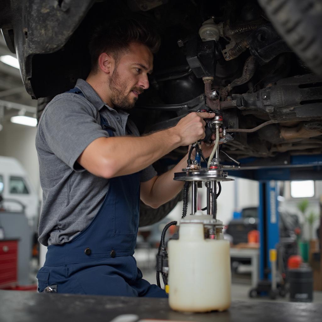 Mechanic Repairing Fuel Pump