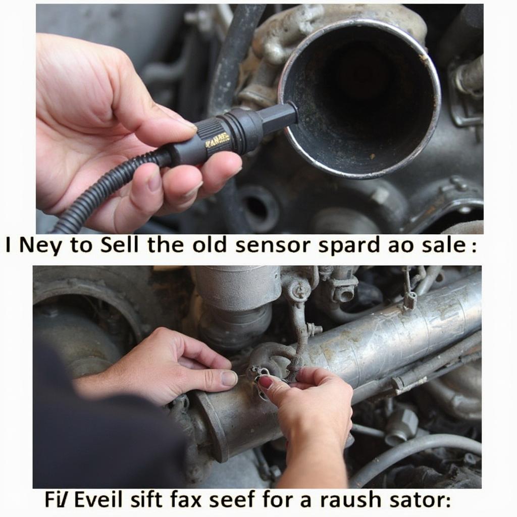 Mechanic Replacing a Faulty O2 Sensor