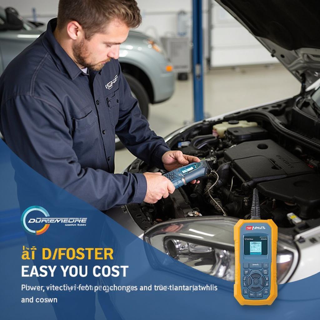 Mechanic Using Actron CP9580A OBD2 Scanner