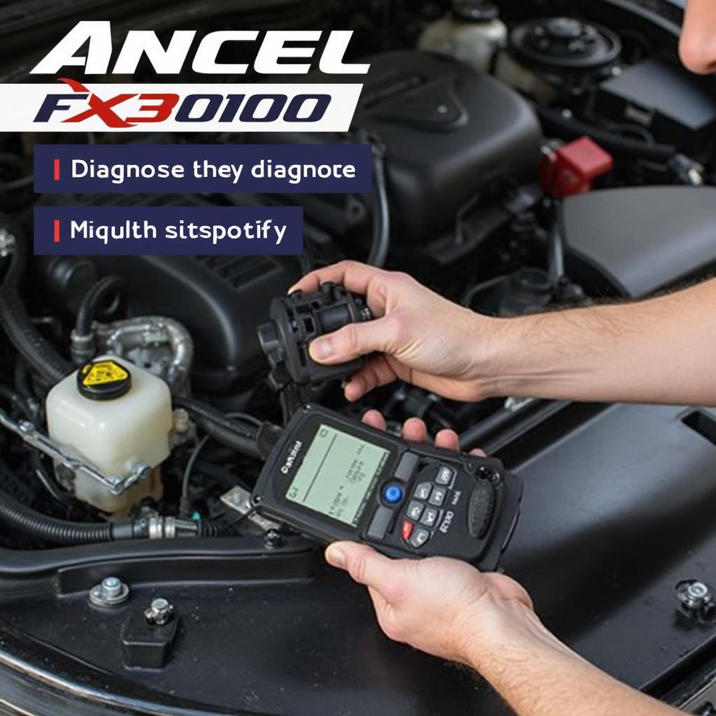 Mechanic Using Ancel FX3000 to Diagnose Car Problem