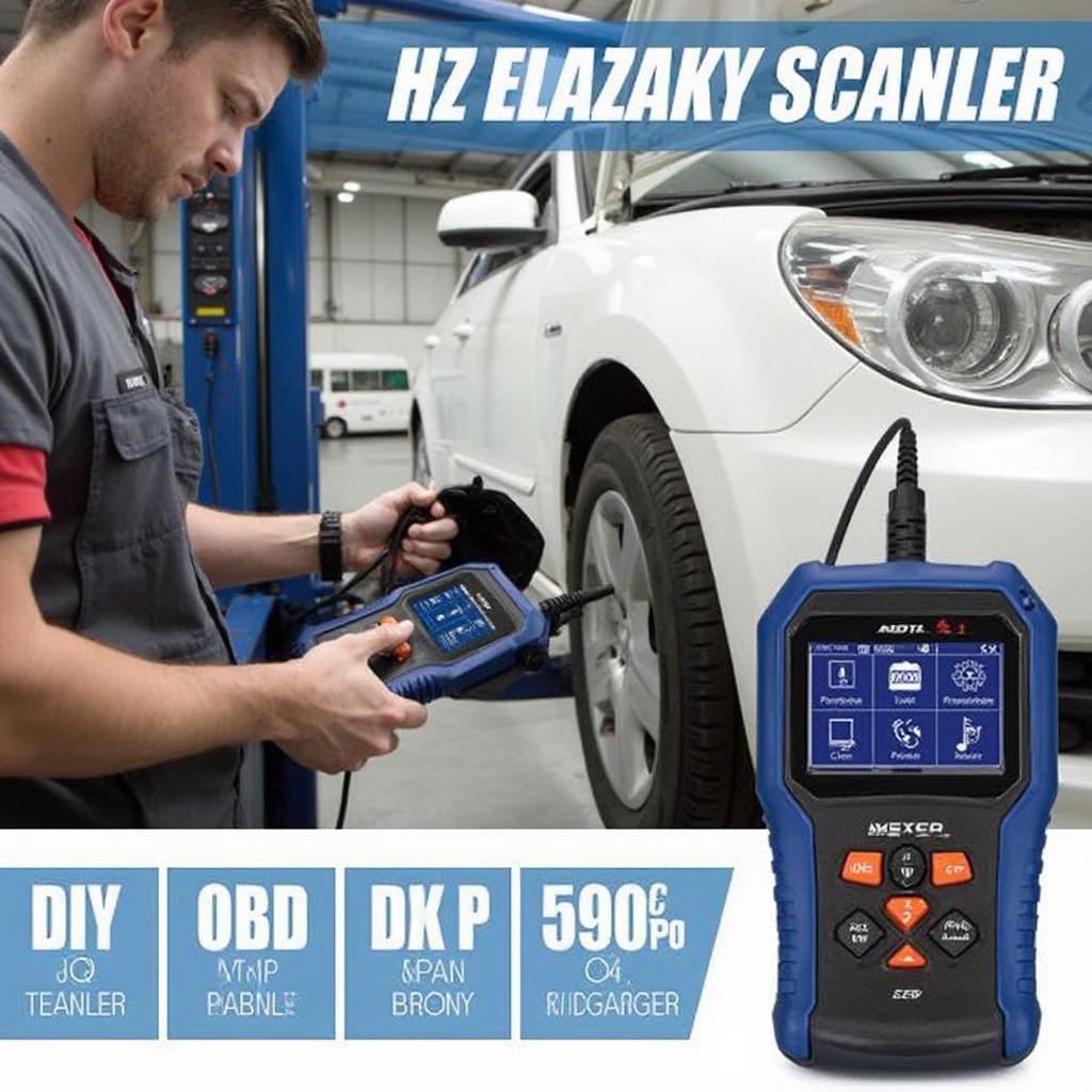 Mechanic Using Autel AL319 OBD2 Scanner