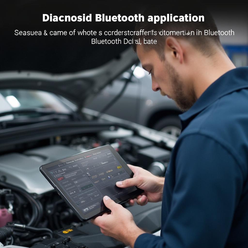 Mechanic Using Bluetooth OBD2 Scanner