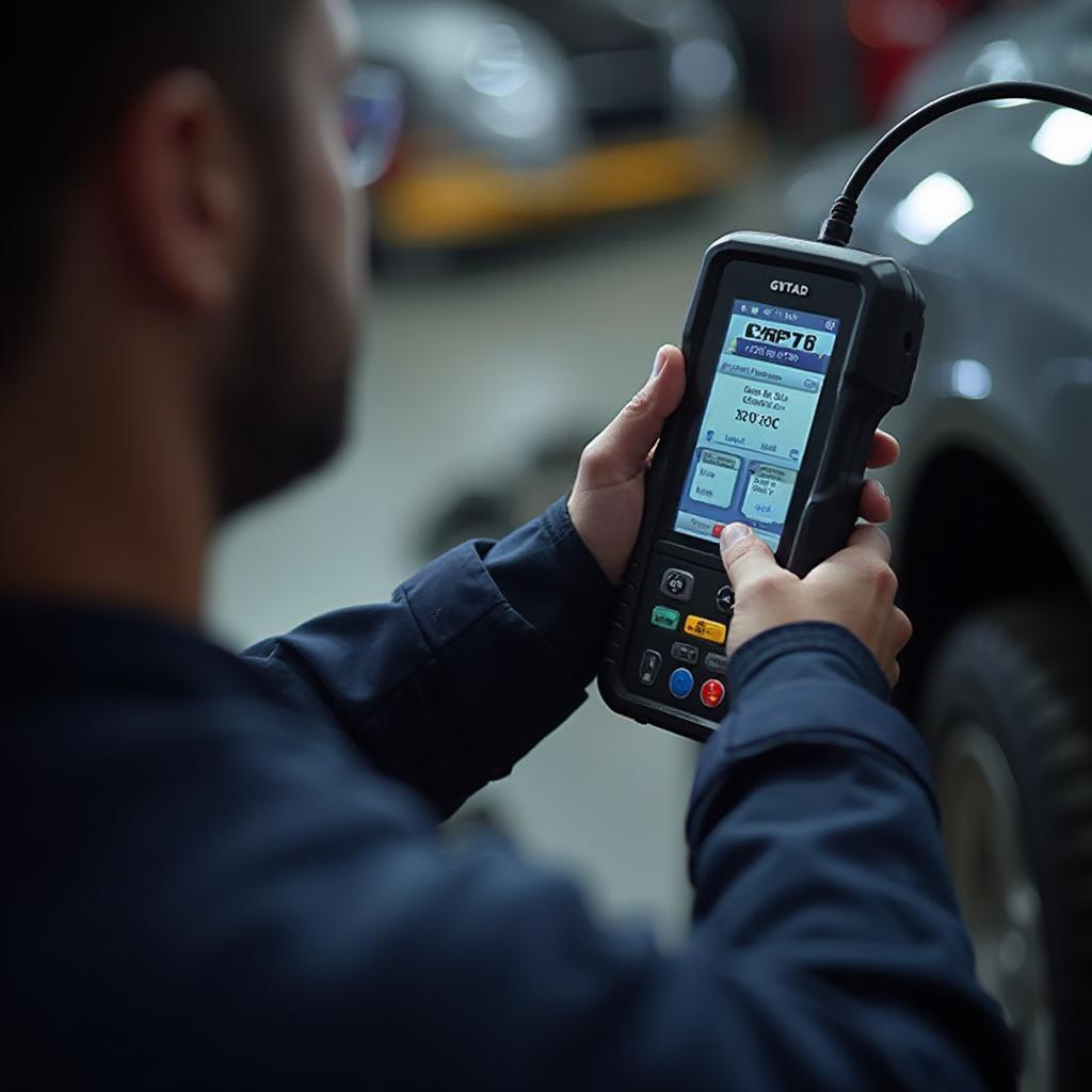 Mechanic using CRP123X OBD2 Scanner