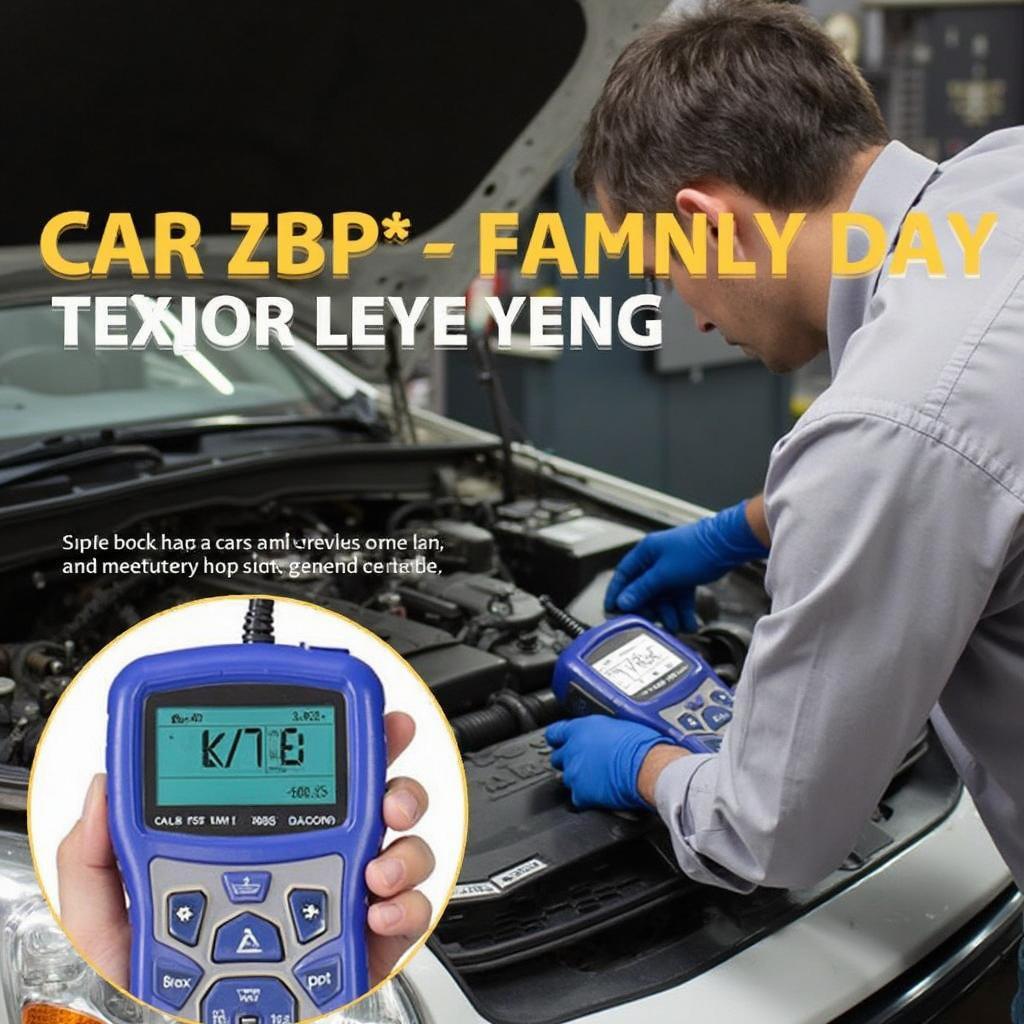 Mechanic Using OBD2 Scanner on Car